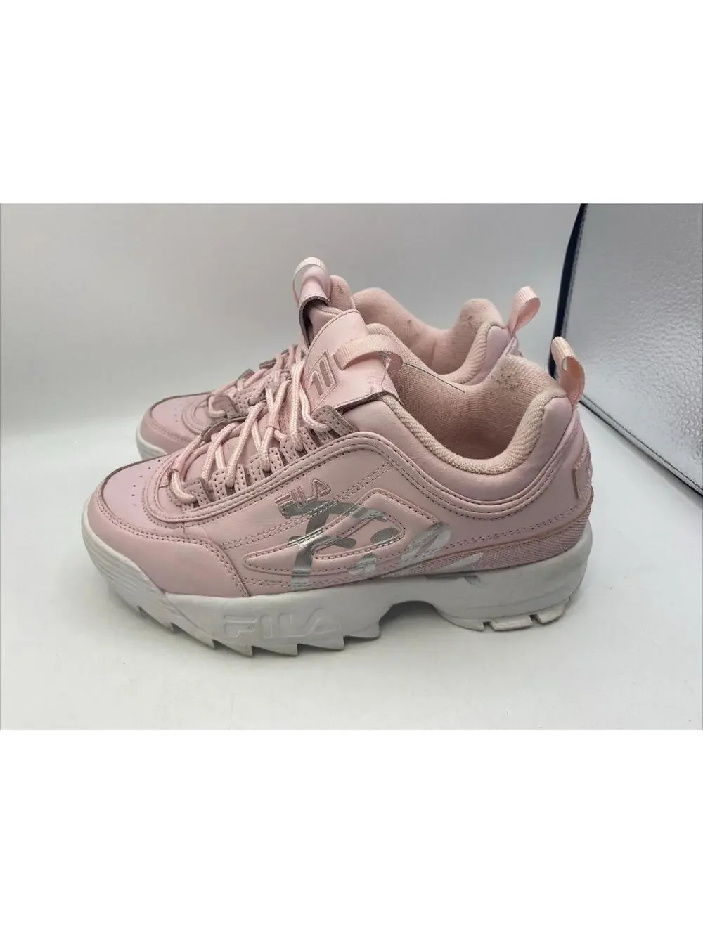Fila Fila Disruptor II Pink Trainers Shoes UK 5.5 EU38 Girls Sneakers